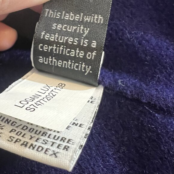 Diane Von Furstenberg Women’s Wool Trench Coat Jacket Size 8 Black Purple Luxury - Picture 13 of 14